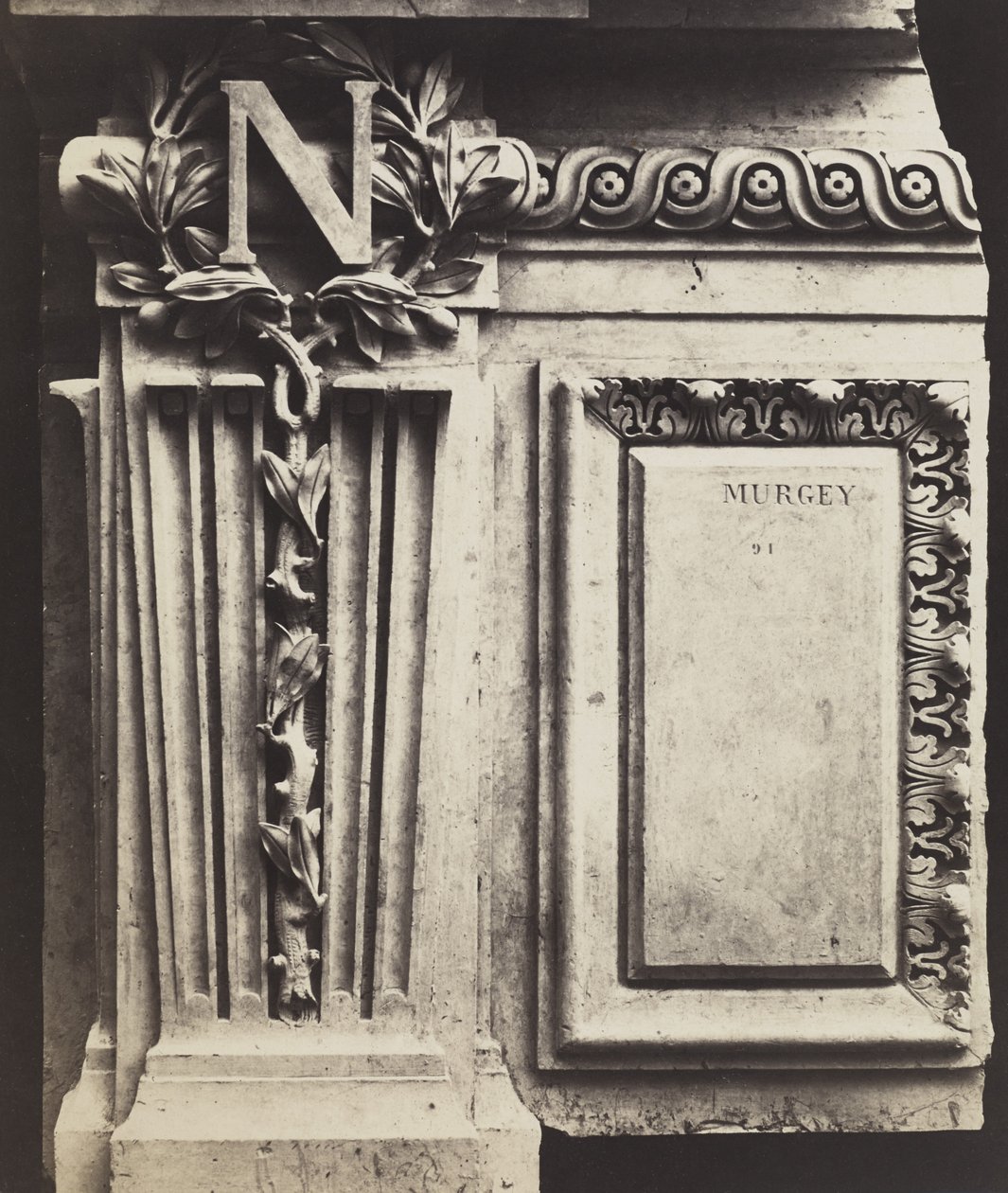 Dekoratív elem, Új Louvre, 1856 körül (albumén ezüst nyomat üvegnegatívról) alkotó: Edouard Denis Baldus