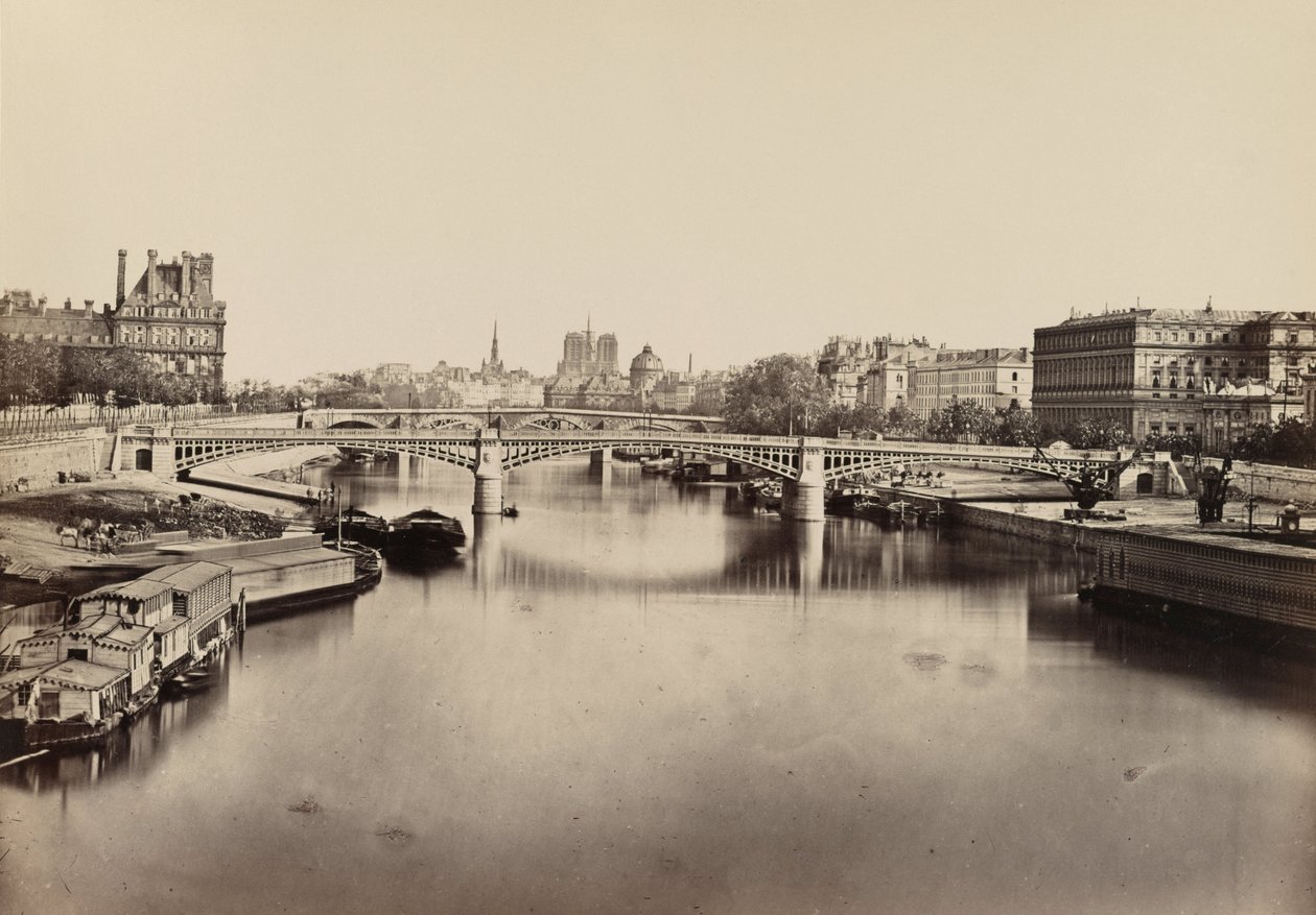 A Solferino-híd, Párizs, 1860 körül (fotó) alkotó: Edouard Denis Baldus