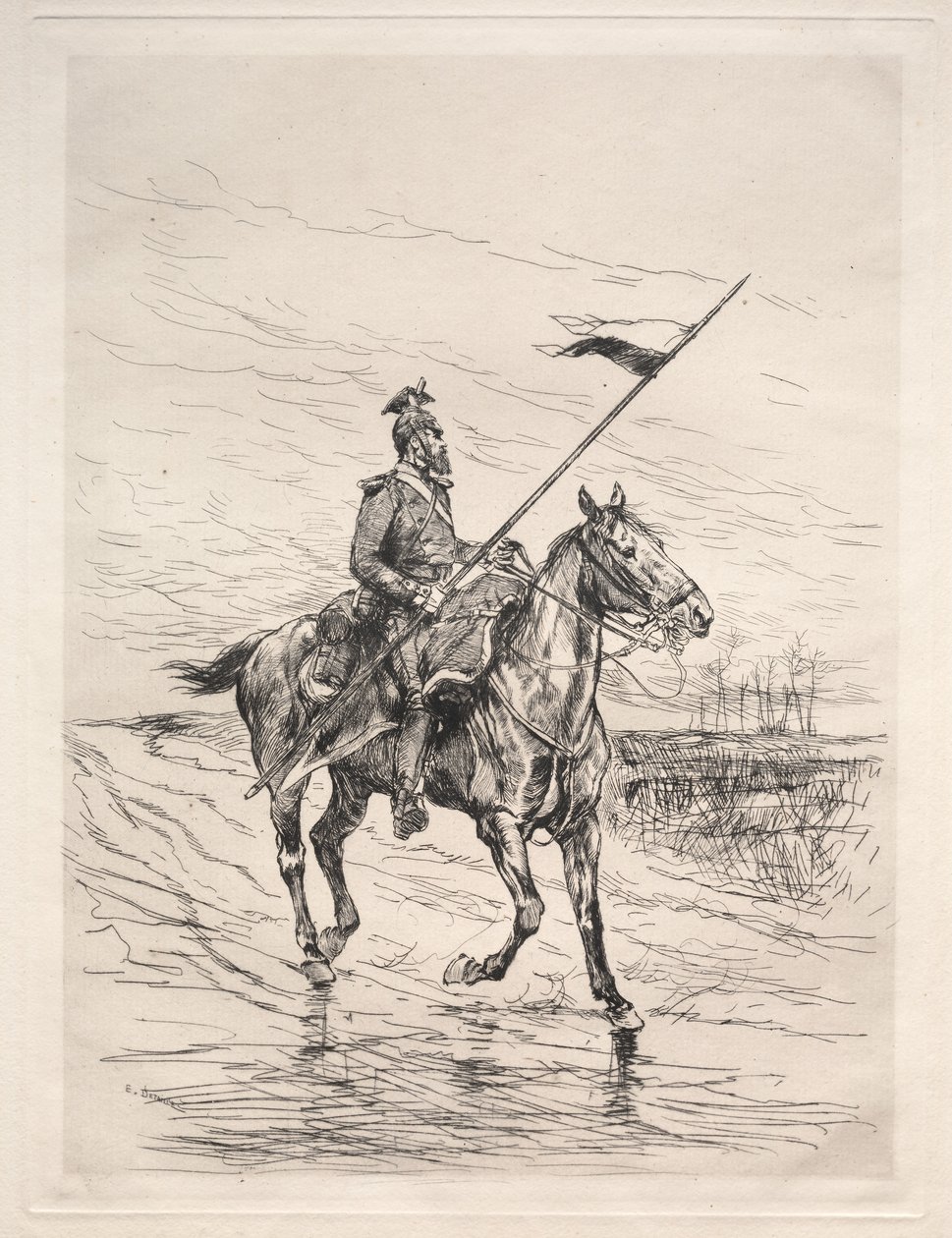 Egy ulánus. alkotó: Jean Baptiste Edouard Detaille