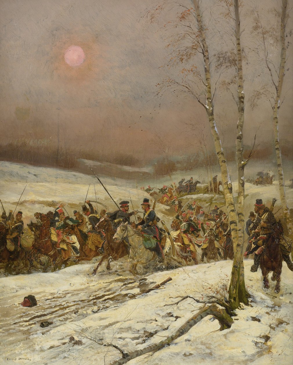 Kozákok megtámadják a díszőrség századát, c. 1910 alkotó: Jean Baptiste Edouard Detaille