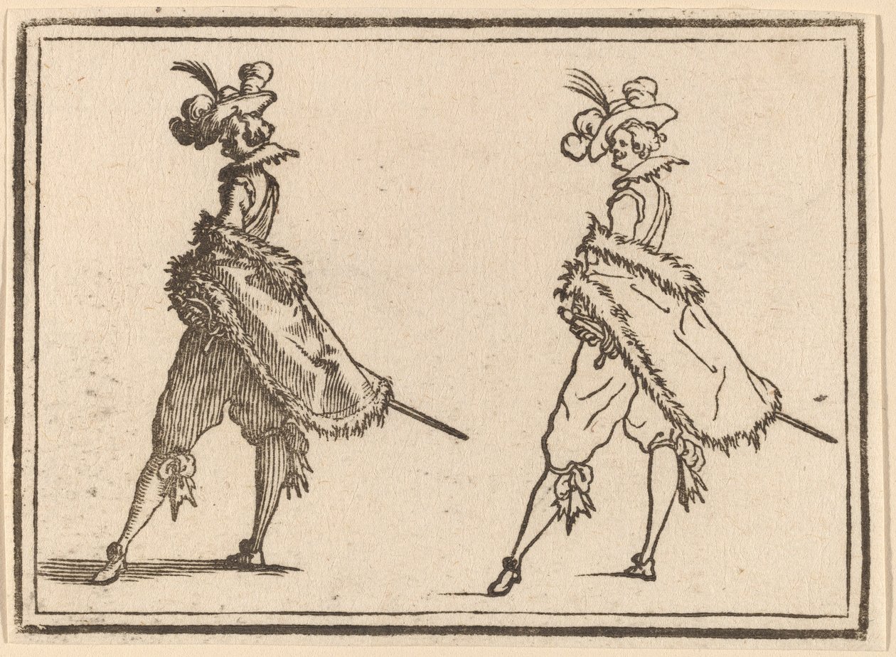 úriember oldalról nézve alkotó: Edouard Eckman after Jacques Callot