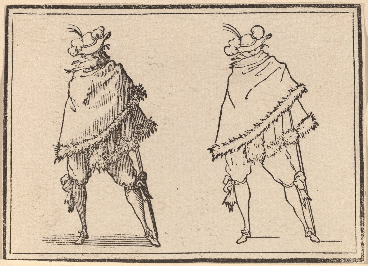 Gentleman a köpenyébe burkolva alkotó: Edouard Eckman after Jacques Callot