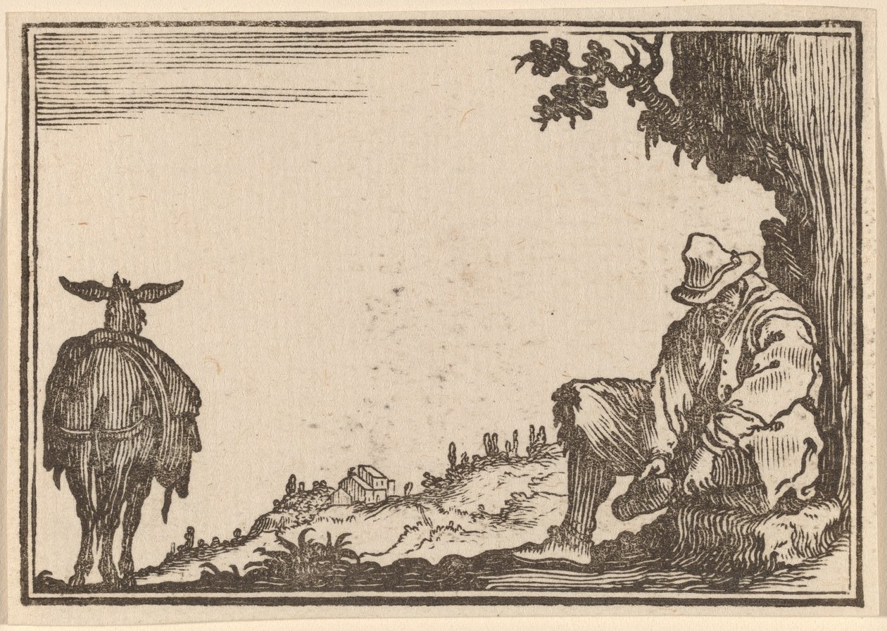 Paraszt, aki leveszi a cipőjét alkotó: Edouard Eckman after Jacques Callot