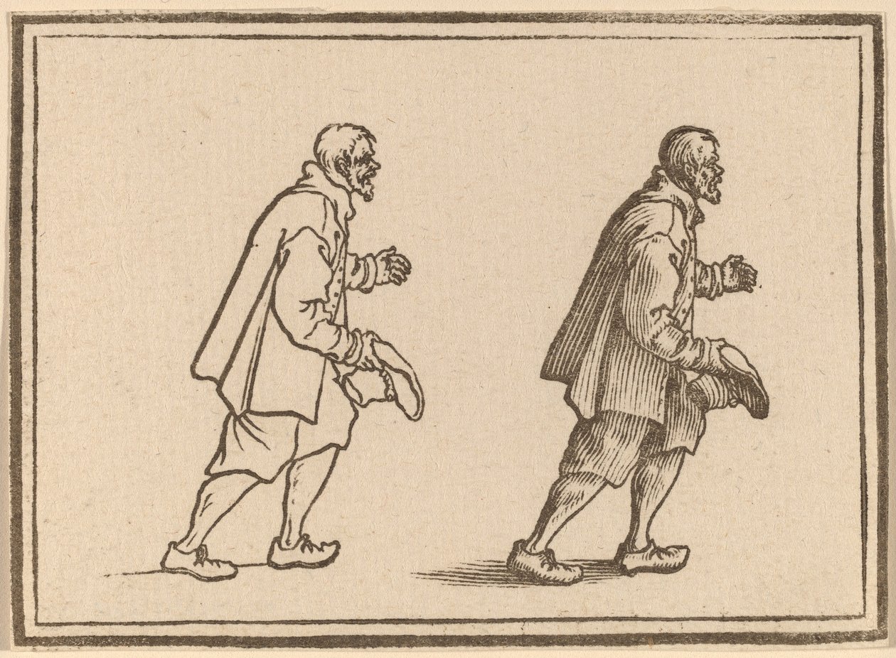 Paraszt kalappal a kezében alkotó: Edouard Eckman after Jacques Callot