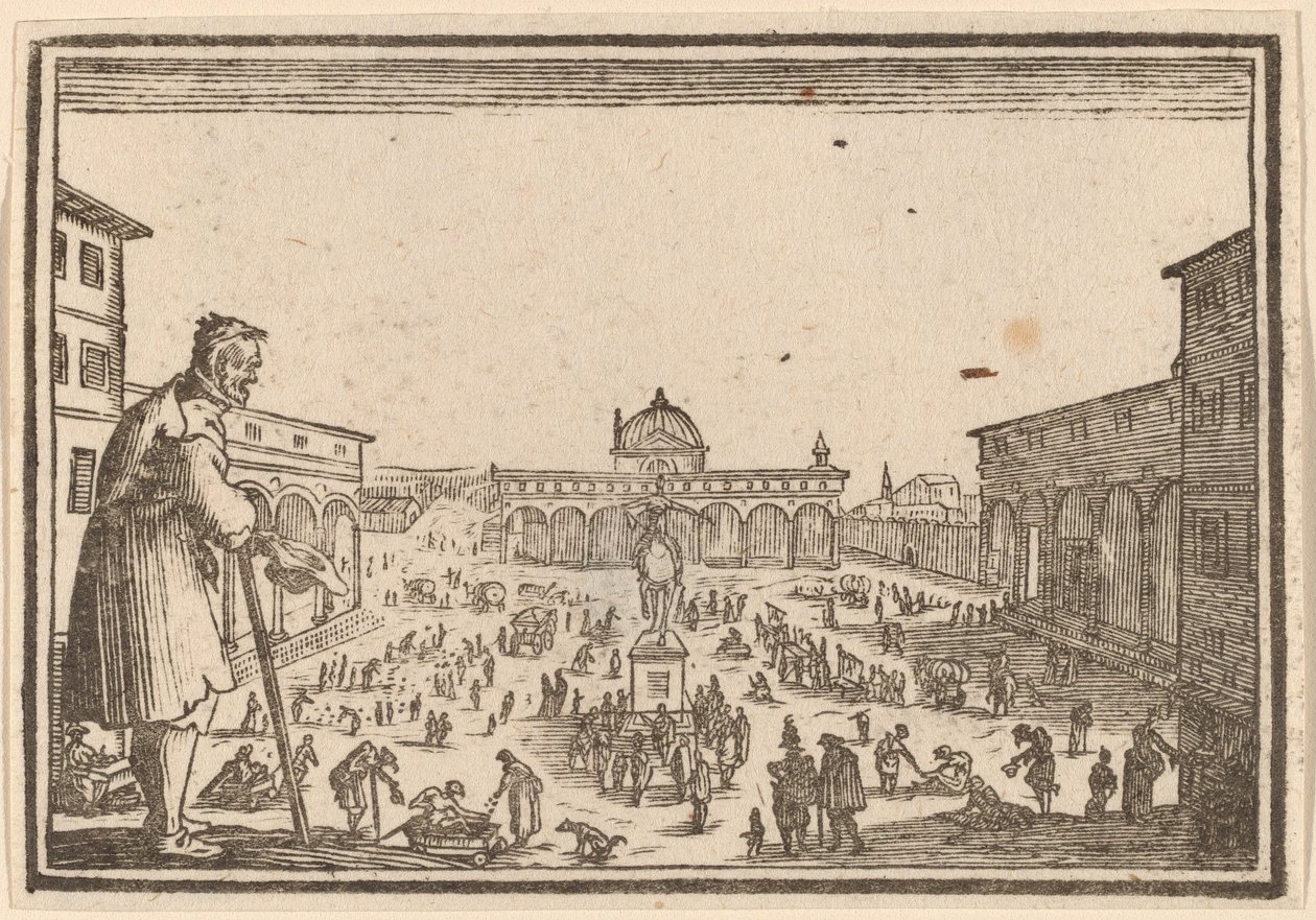 Piazza SS. Annunziata, Firenze alkotó: Edouard Eckman after Jacques Callot