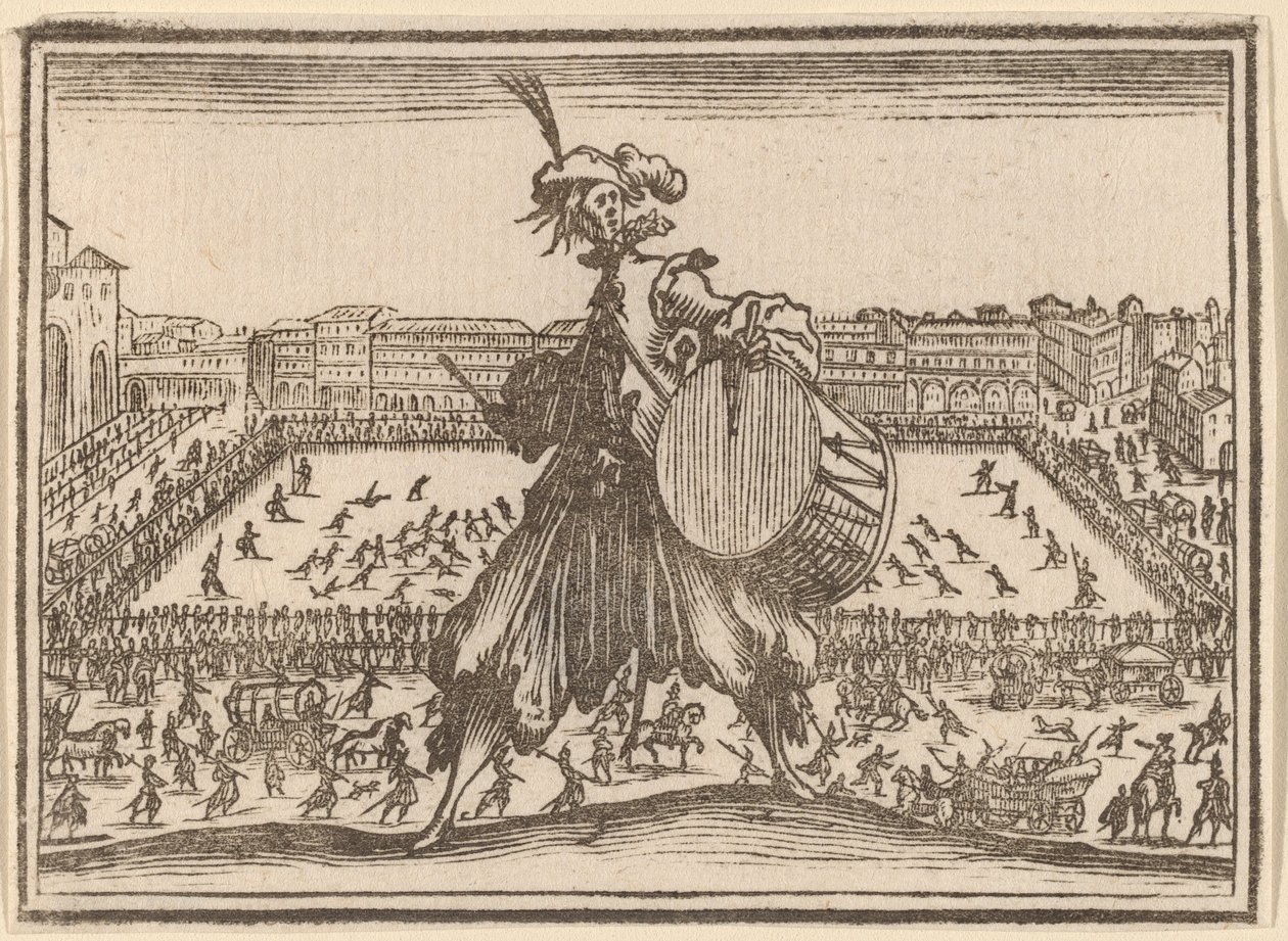 Piazza Santa Croce, Firenze alkotó: Edouard Eckman after Jacques Callot
