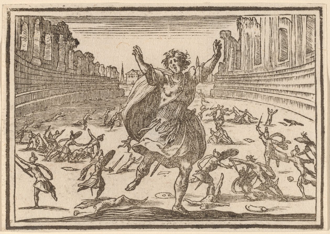 Csetepaté egy római cirkuszban alkotó: Edouard Eckman after Jacques Callot