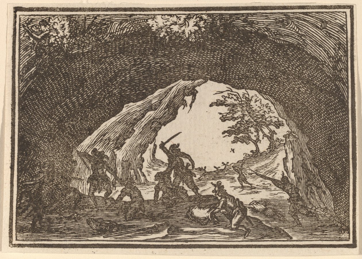 Rablókat támadó katonák alkotó: Edouard Eckman after Jacques Callot