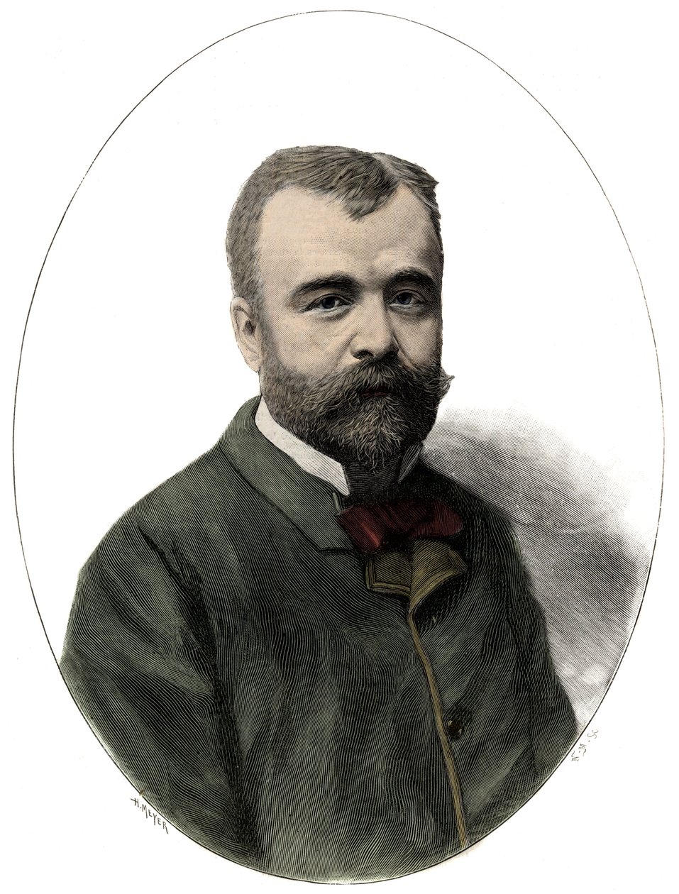 Ernest Lavisse (1842-1922) francia történész és akadémikus portréja – Navellier metszet a „Le journal illustrious” 1892-ben. alkotó: Edouard Felicien Eugene Navellier