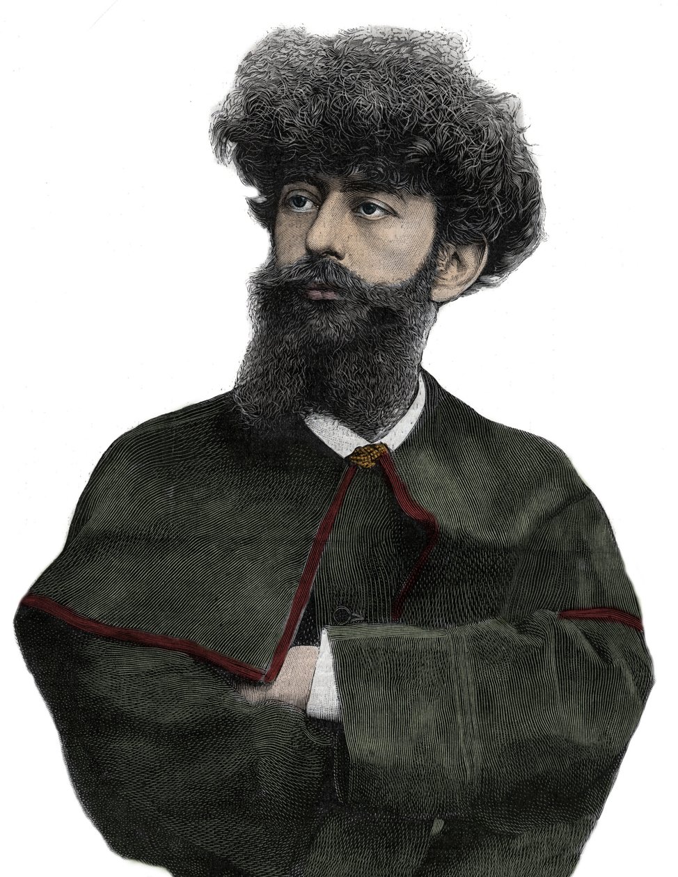 A Sar Merodack Josephin Peladan, Josephin Peladan (1858-1918) francia író és okkultista álneve – Navellier metszete a „The Illustrous Journal” 1892-ben. alkotó: Edouard Felicien Eugene Navellier