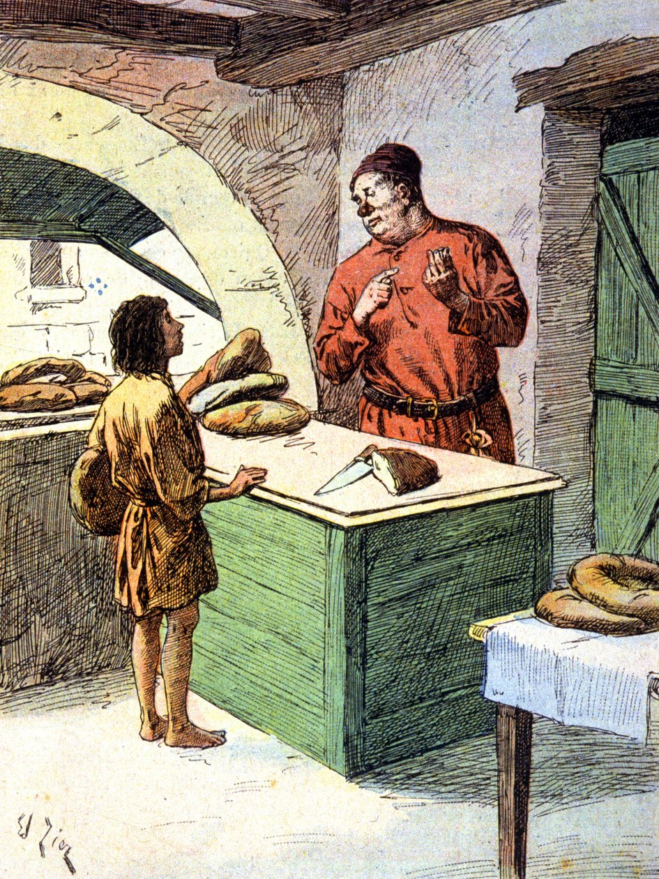 A baker in the Middle Ages, c.1900 (engraving) alkotó: Edouard Francois Zier