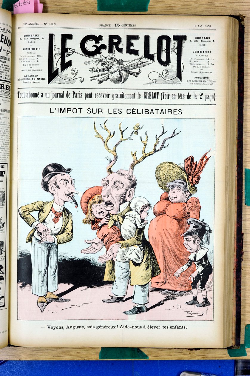 „Le Grelot” borítója, 1009. szám, Színes szatirikus alkotó: Edouard Guillaumin Pepin