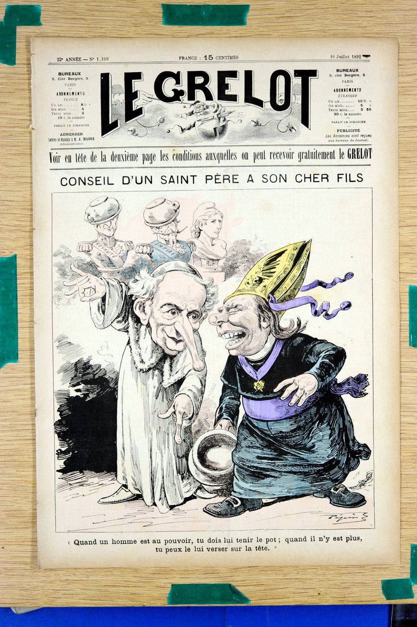 A „Le Grelot” borítója, 1109. szám, Színes szatirikus alkotó: Edouard Guillaumin Pepin
