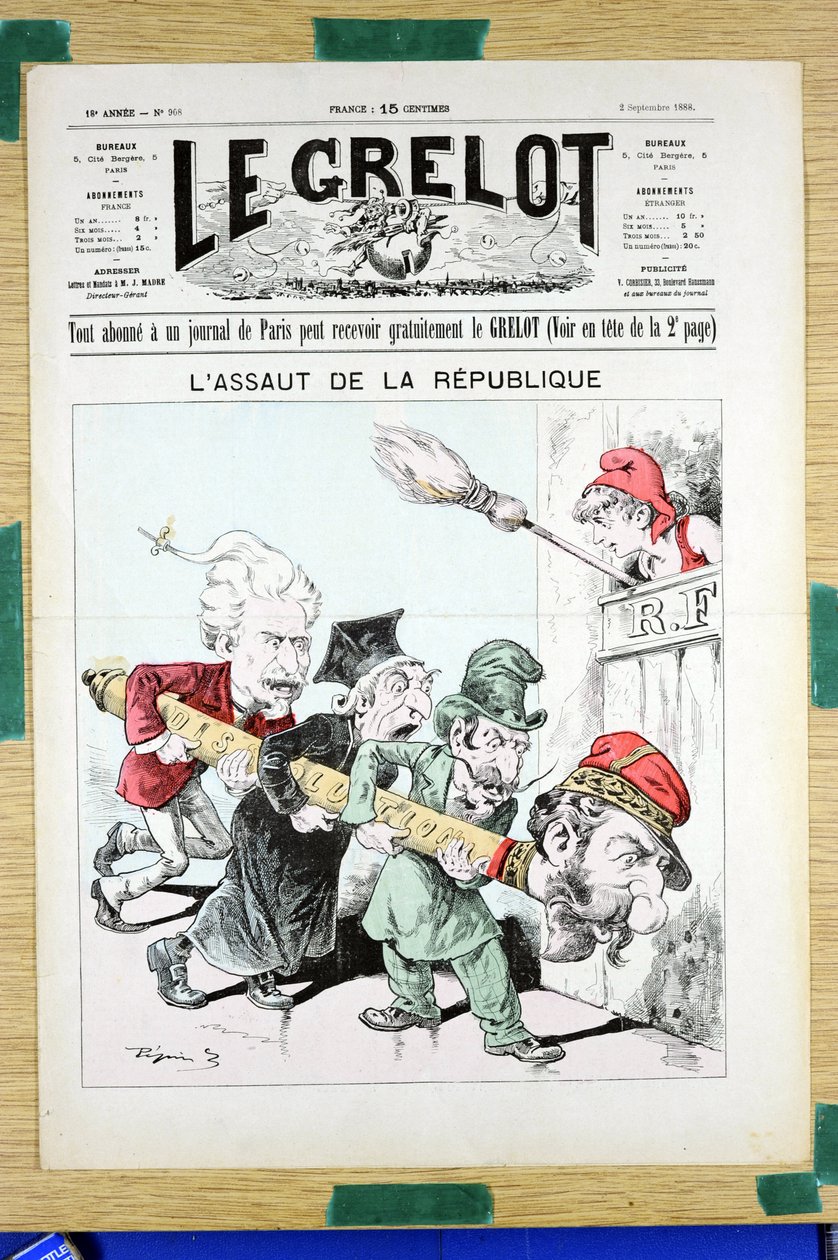 A „Le Grelot” borítója, 908. szám, Satirique en Couleurs alkotó: Edouard Guillaumin Pepin