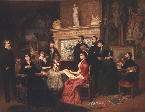 A festészeti lecke alkotó: Edouard Jean Conrad Hamman