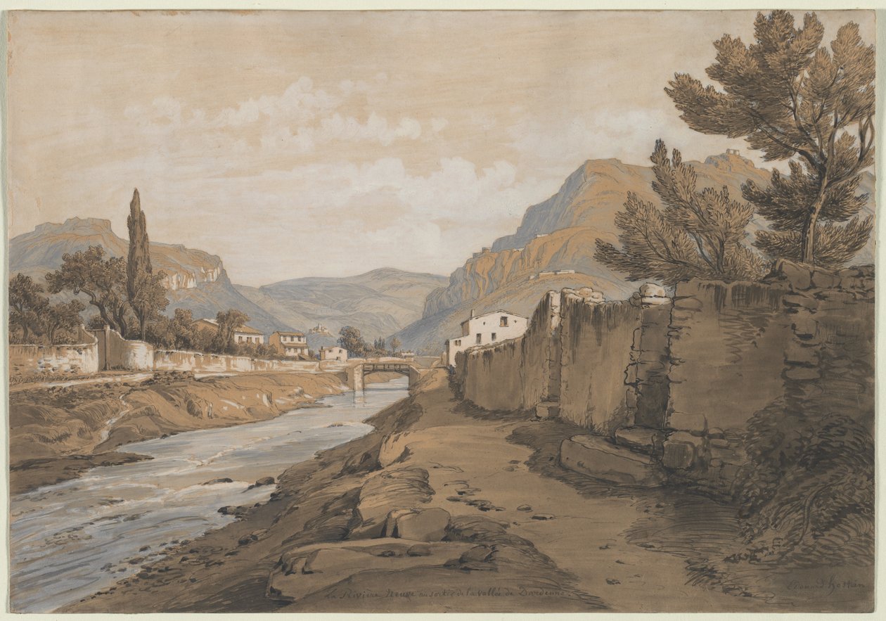 A Neuve folyó a Dardenne-völgy végén, 1800-as évek. alkotó: Edouard Jean Marie Hostein
