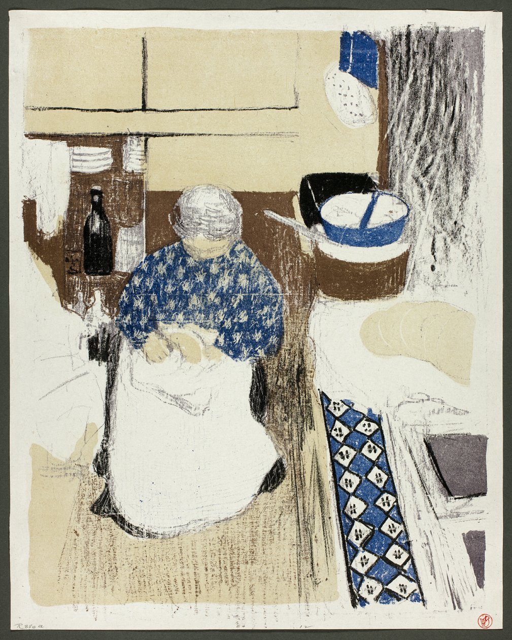 The Cook, tizenegyes tányér a Landscapes and Interiors (Tájképek és enteriőrök) című kötetből. alkotó: Édouard Jean Vuillard