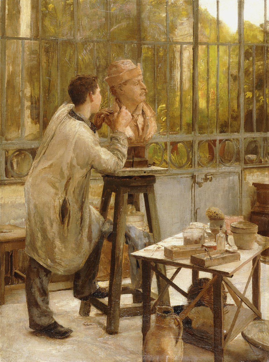 Egy szobrász a műtermében, alkotó: Edouard Joseph Dantan
