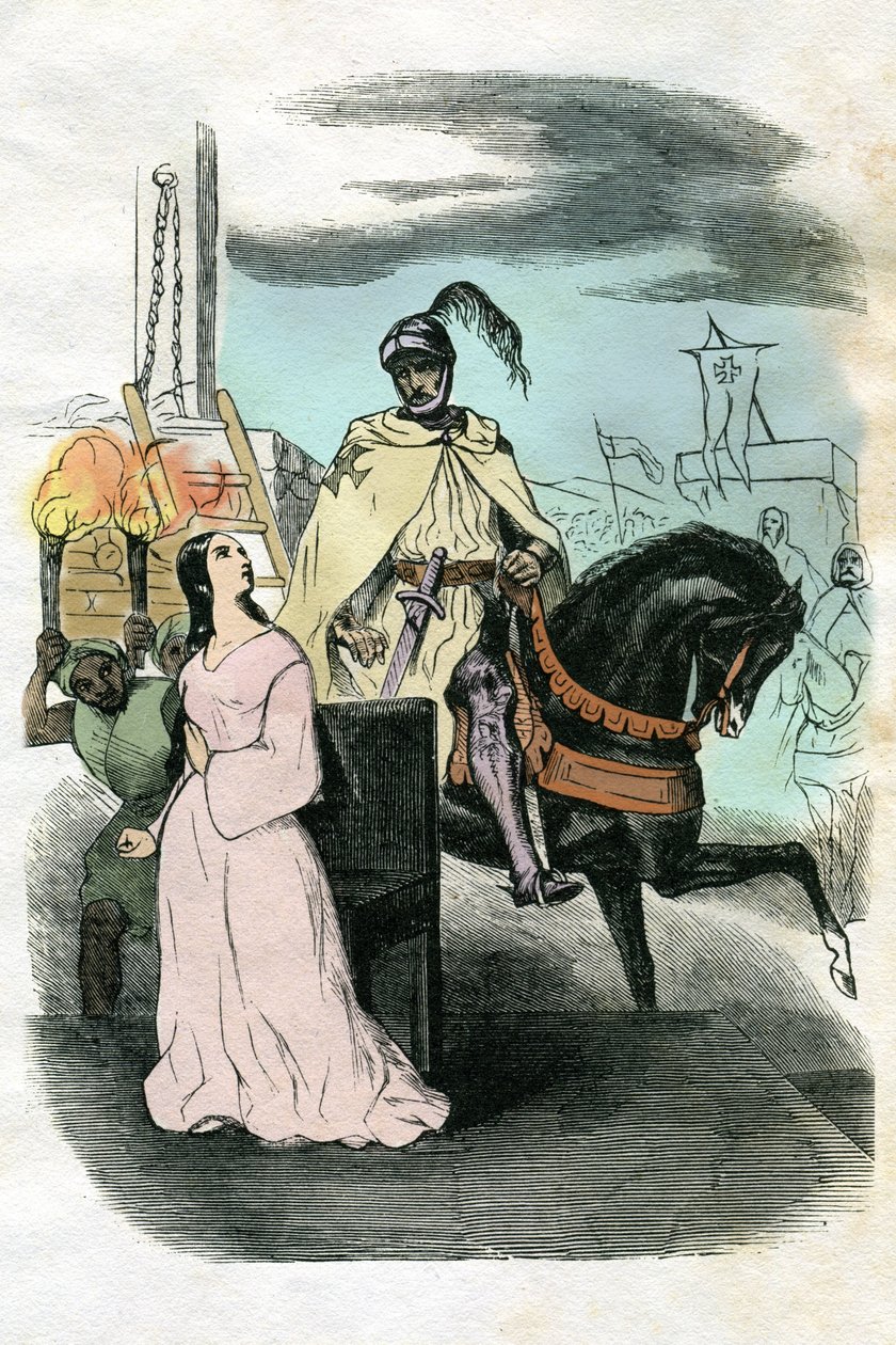 Illusztráció az Ivanhoe-hoz (metszet) alkotó: Edouard & Lix Theodore (1830-1897) Frere