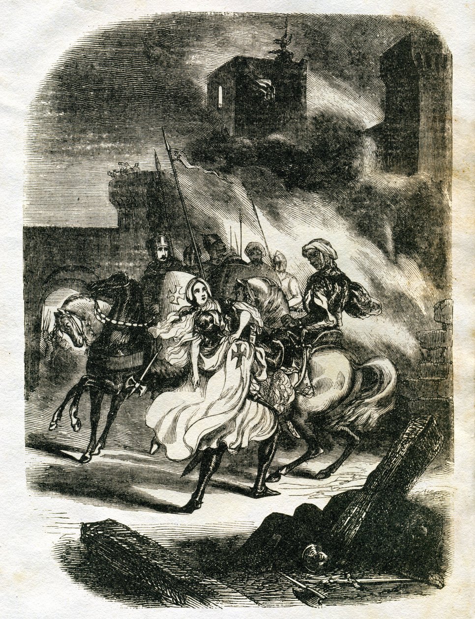 Illusztráció az Ivanhoe-hoz (metszet) alkotó: Edouard & Lix Theodore (1830-1897) Frere