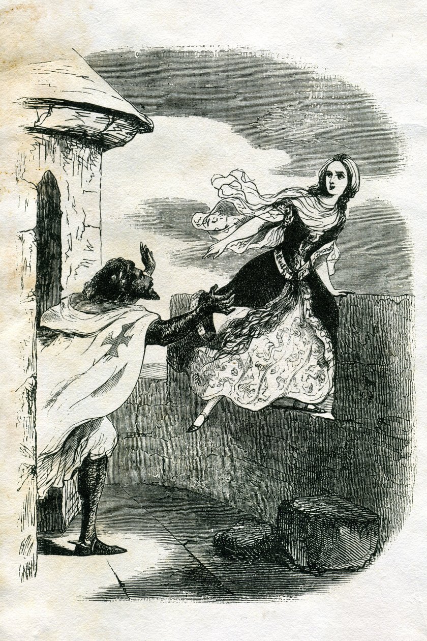 Illusztráció az Ivanhoe-hoz (metszet) alkotó: Edouard & Lix Theodore (1830-1897) Frere