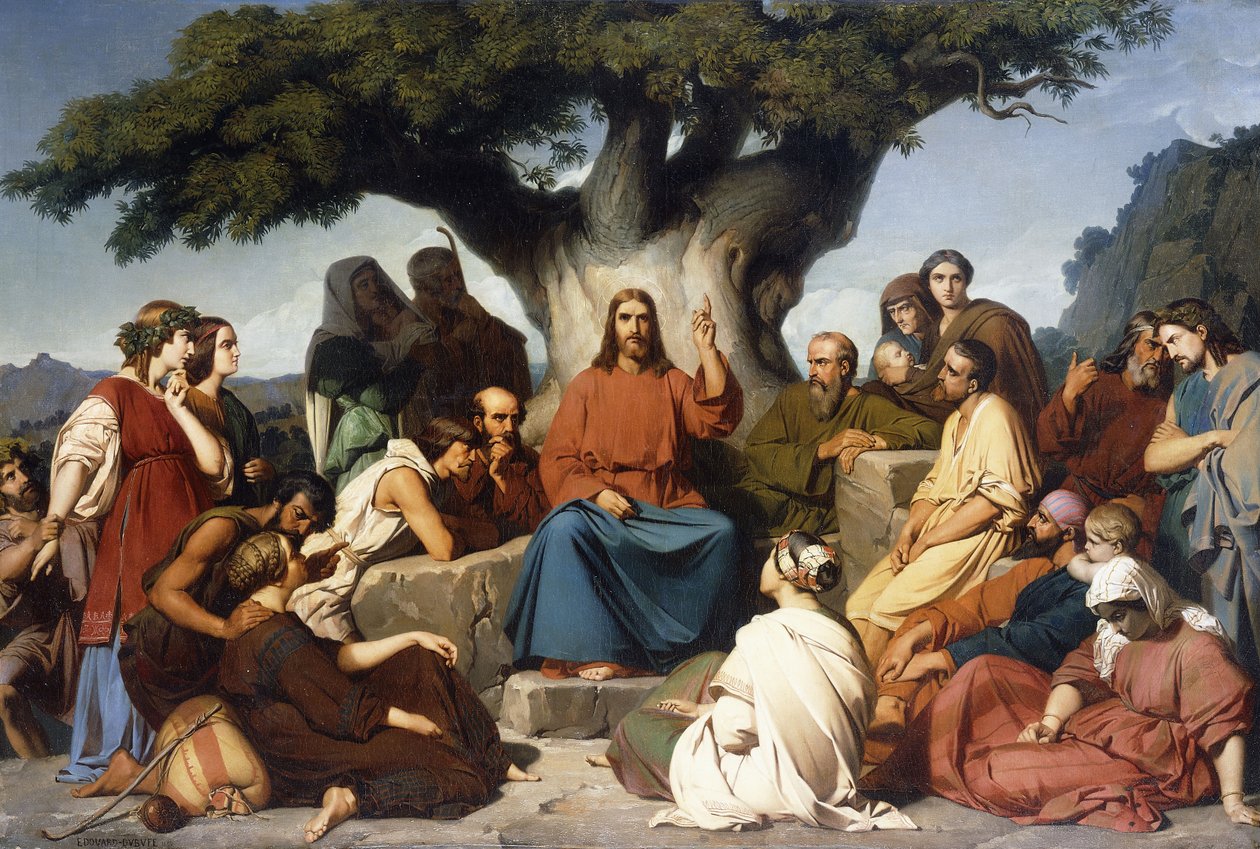 „Jézus Krisztus idézése a hegyen” alkotó: Edouard Louis Dubufe