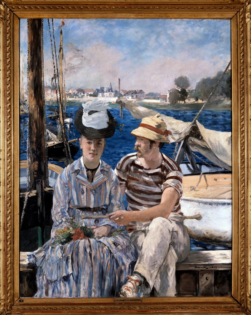 Argenteuil pár evezős ruhában. Edouard Manet (1832-1883) festménye 1874 alkotó: Édouard Manet