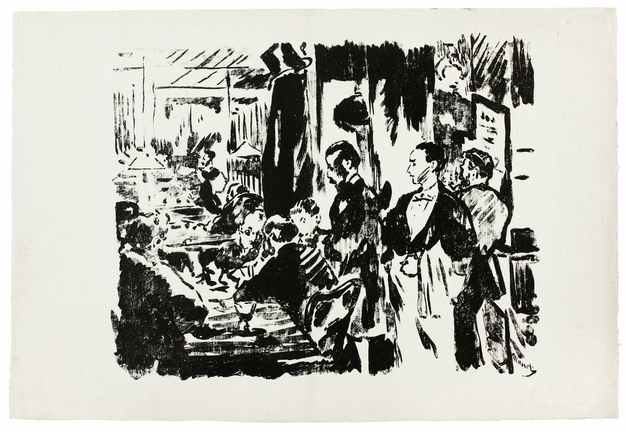 A kávézóban (kiadatlan tányér) alkotó: Édouard Manet