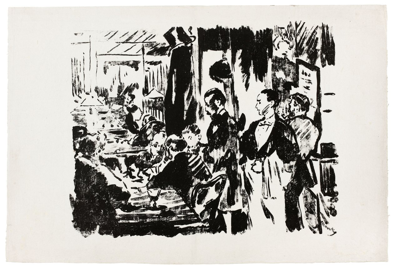 A kávézóban (kiadatlan tányér) alkotó: Édouard Manet