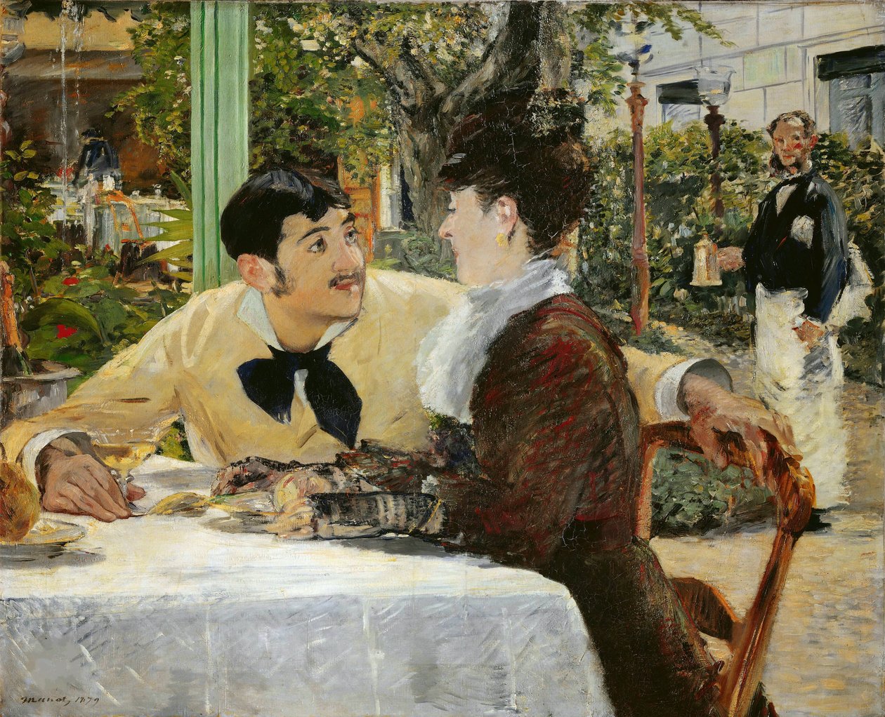 A Père Lathuille étteremben, a Chez le Père Lathuilleben, a szabadban, 1879. alkotó: Édouard Manet
