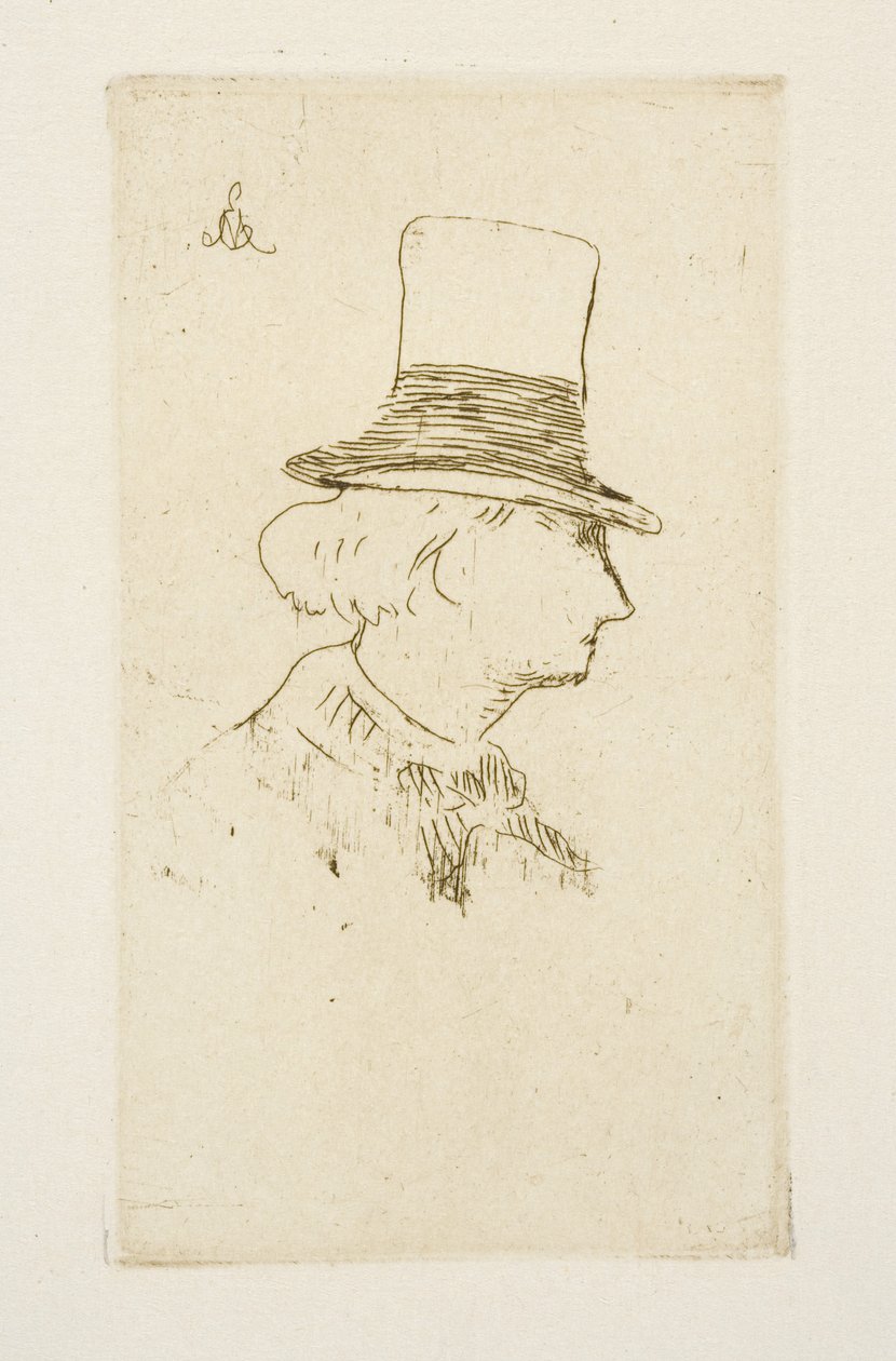 Baudelaire profilban, kalapban, 1862 alkotó: Édouard Manet