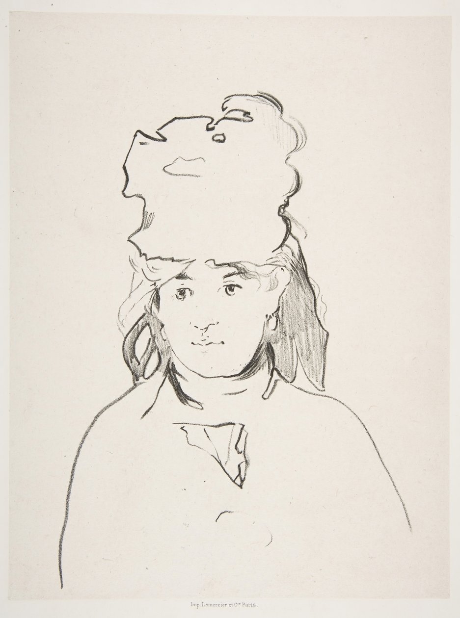Berthe Morisot sziluettben, 1872-74, megjelent 1884. alkotó: Édouard Manet