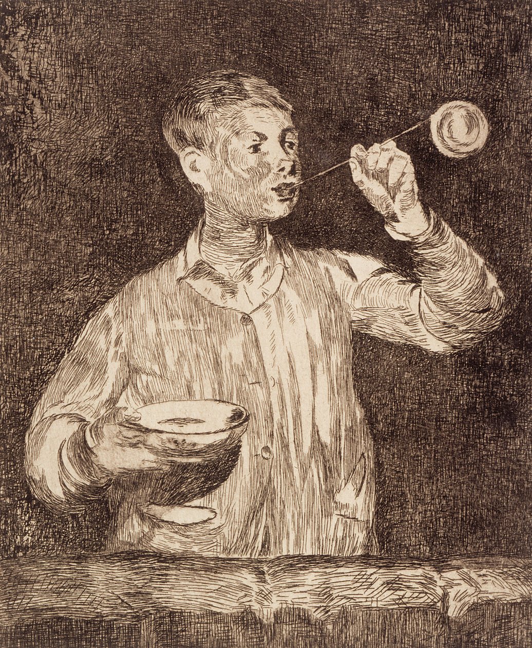 Szappanbuborékokat fújó fiú alkotó: Édouard Manet