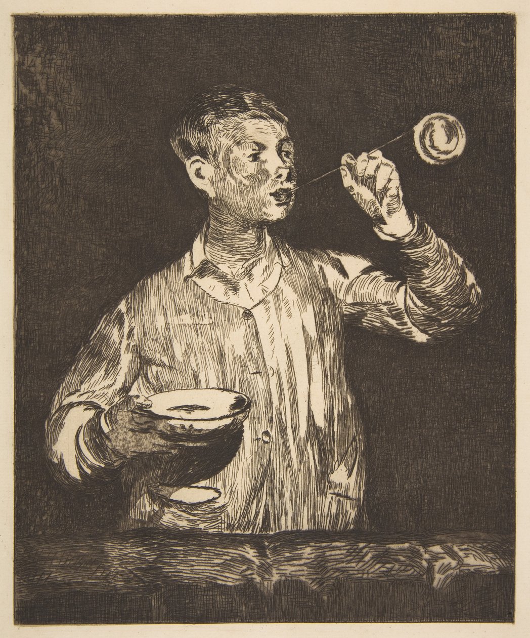Fiú szappanbuborékokkal alkotó: Édouard Manet