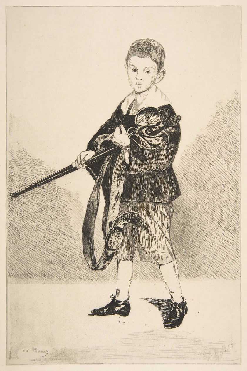 Fiú karddal, balra fordulva, 1862. alkotó: Édouard Manet
