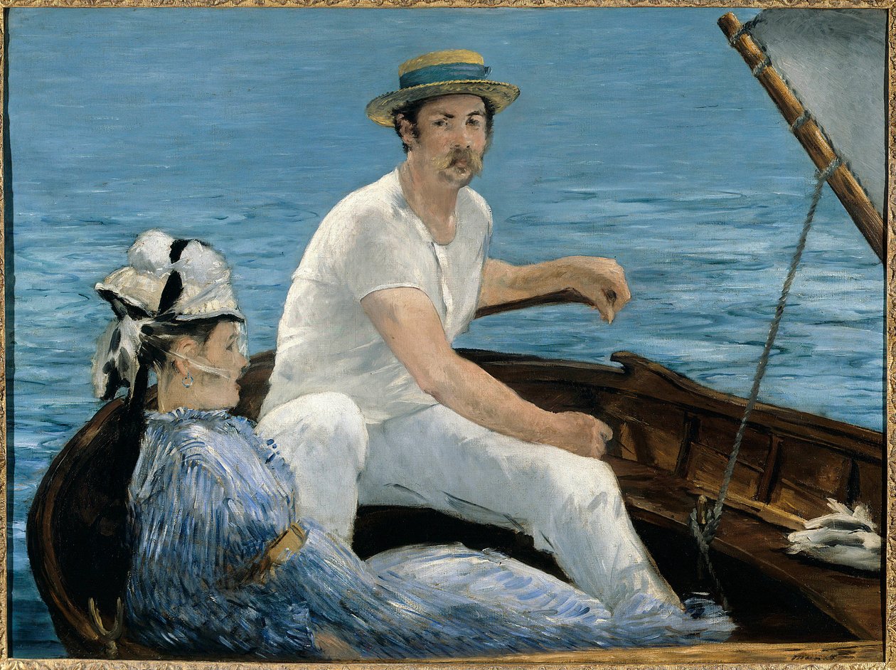 Hajóval Edouard Manet festménye (1832-1883) 1874 V. 0,97 X 1,30 m. New York. Metropolitan Múzeum alkotó: Édouard Manet