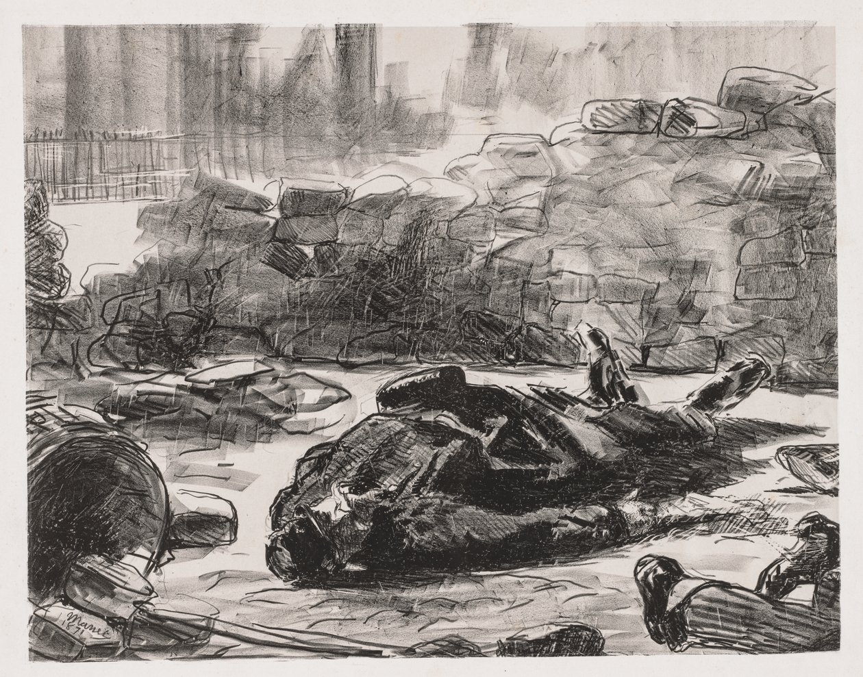 Polgárháború (Párizsi Kommün jelenete) alkotó: Édouard Manet