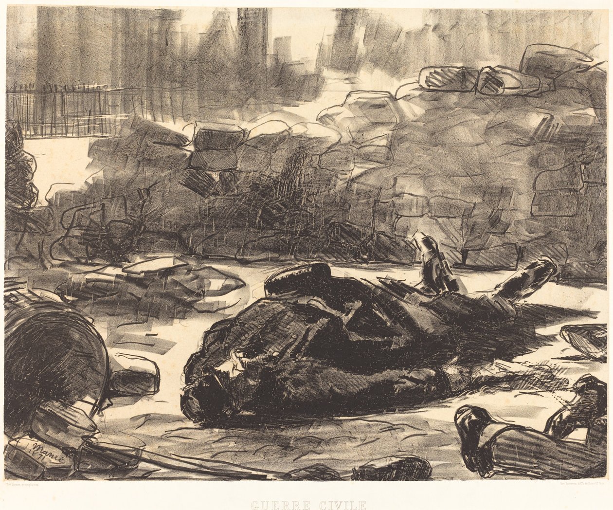 Polgárháború, polgárháború, 1871. alkotó: Édouard Manet
