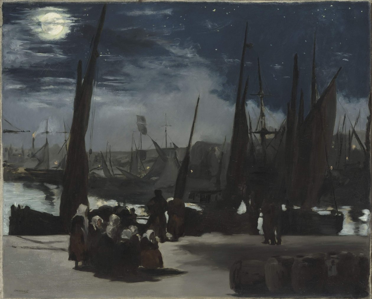 Holdfény Boulogne kikötőjében Holdfény Boulogne kikötőjében, 1869. alkotó: Édouard Manet