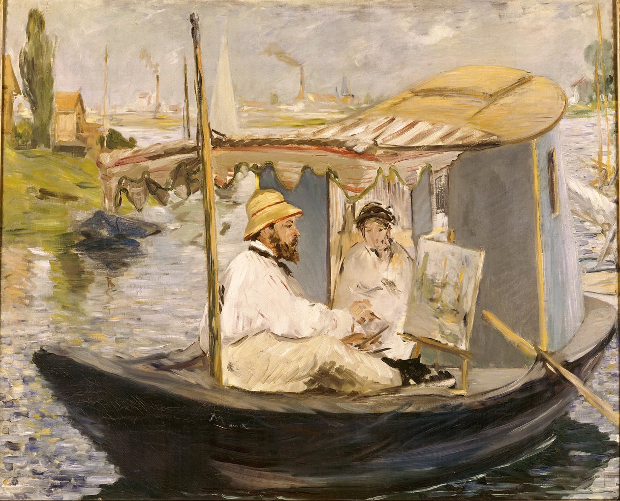 Claude Monet festménye a műtermi hajóján alkotó: Édouard Manet