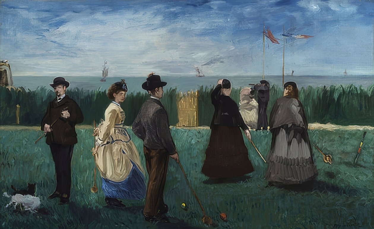 A krokett játék Boulogne-ban. 1871 körül alkotó: Édouard Manet