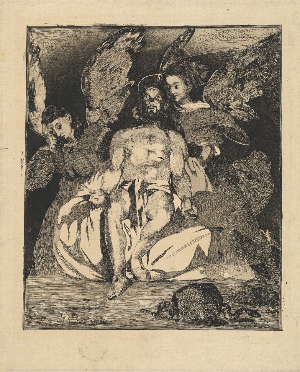 Halott Krisztus angyalokkal Christ aux anges, 18661867. alkotó: Édouard Manet