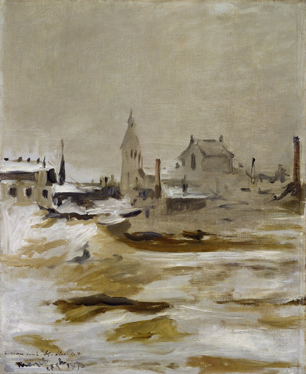 A hó hatása Petit-Montrouge-ban alkotó: Édouard Manet