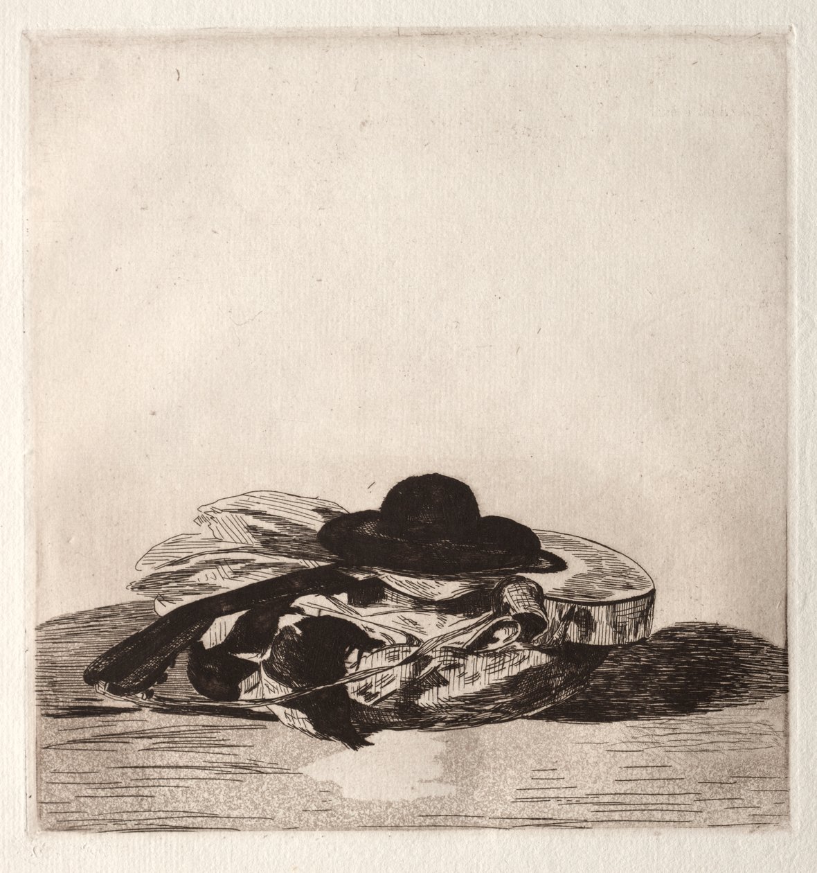 Frontispiz egy metszetkiadáshoz: Kalap és gitár alkotó: Édouard Manet