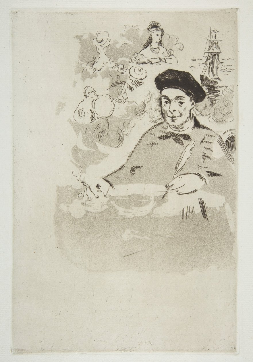 Előlap Théodore de Banville Les Ballades című kötetéhez, 1874. alkotó: Édouard Manet