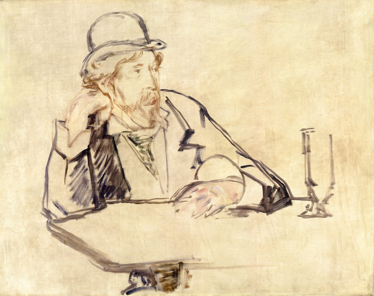 George Moore 1852-1933 a kávézóban, 1878 vagy 1879 alkotó: Édouard Manet