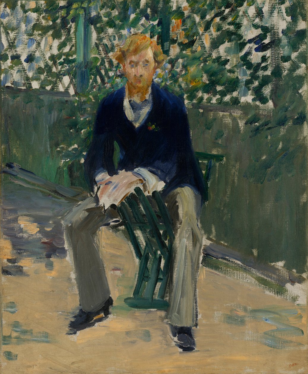 George Moore a művész kertjében alkotó: Édouard Manet