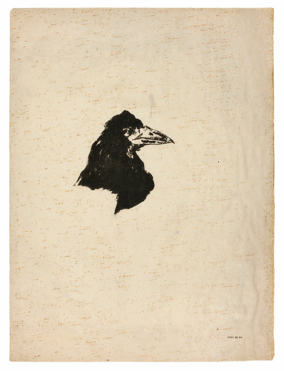 Holló feje profilban, a Hollóból (Le Corbeau) alkotó: Édouard Manet