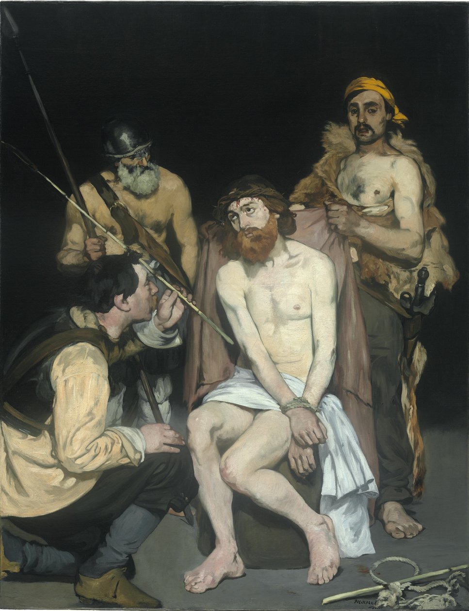 A katonák által kigúnyolt Jézus, 1865 alkotó: Édouard Manet
