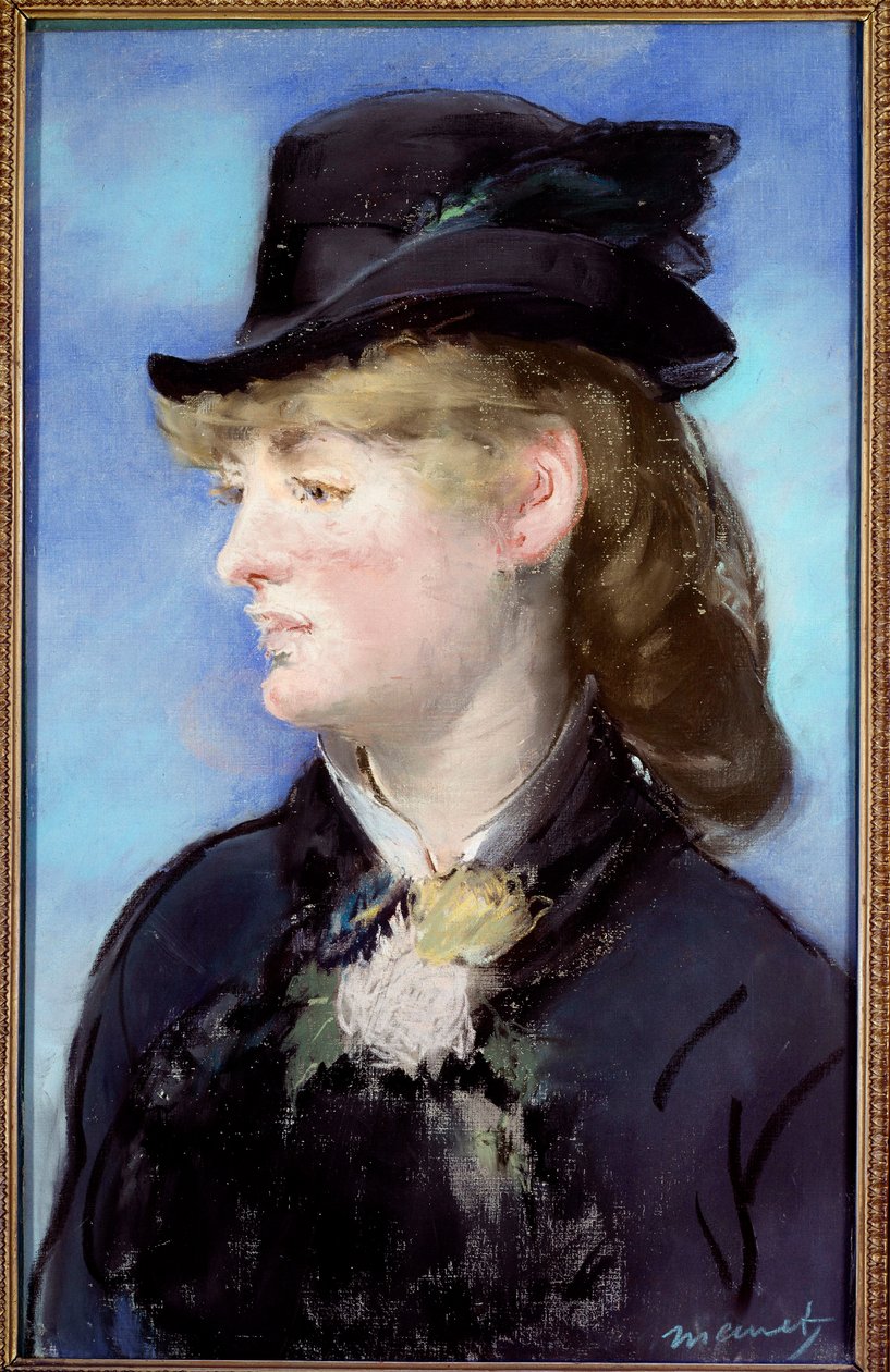 Manet Edouard (1832-1883) festő pasztell festménye a „bar aux Folies-Bergeres” pincérnő modellje 0,540 m. - 0,340 m. Dijon, Szépművészeti Múzeum – Tanulmány a Le Bar des Folies Bergeres pultoslányáról alkotó: Édouard Manet